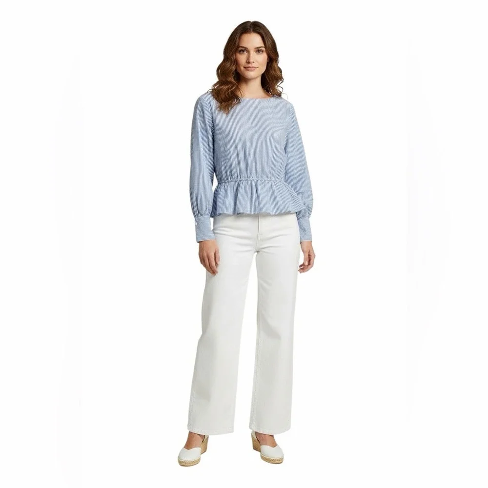 POLO Ralph‎ Lauren Striped Peplum Blouse – Size XS